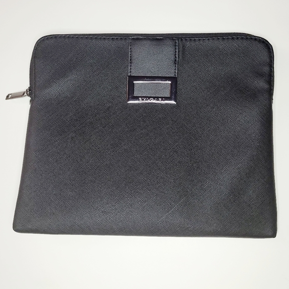 BVLGARI Handbags - BVLGARI Zipper Pouch Clutch 11" by 9" Black Classy Cute Makeup Pouch Travel